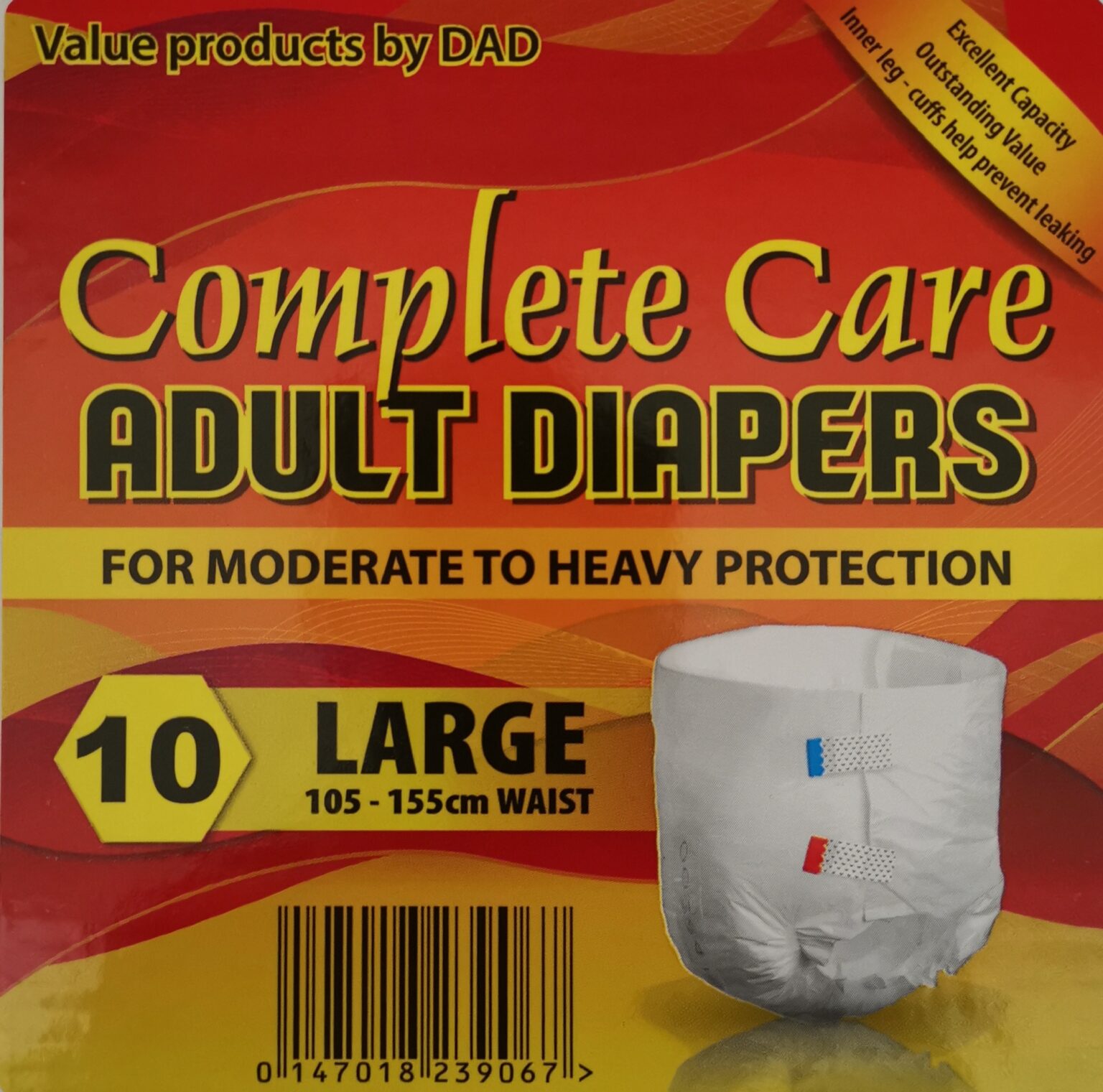 COMPLETE CARE ADULT DIAPERS 10s